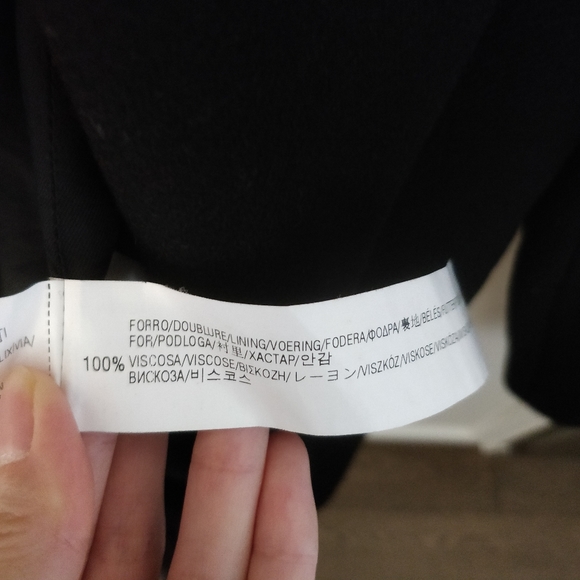 ZARA 75% wool black coat double breasted - Picture 10 of 13